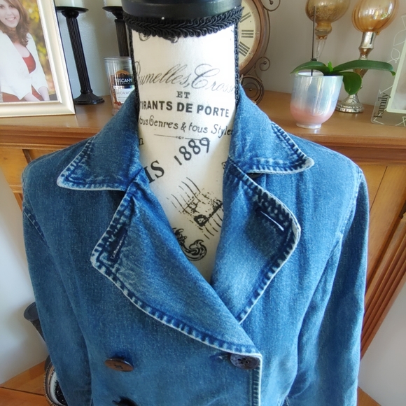 🎊HP🎊Ralph Lauren Double Breasted Denim Jacket. - Picture 4 of 14